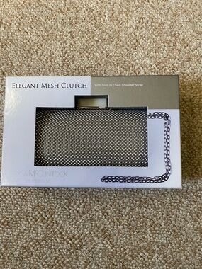Jessica McClintock Platinum Mesh Clutch